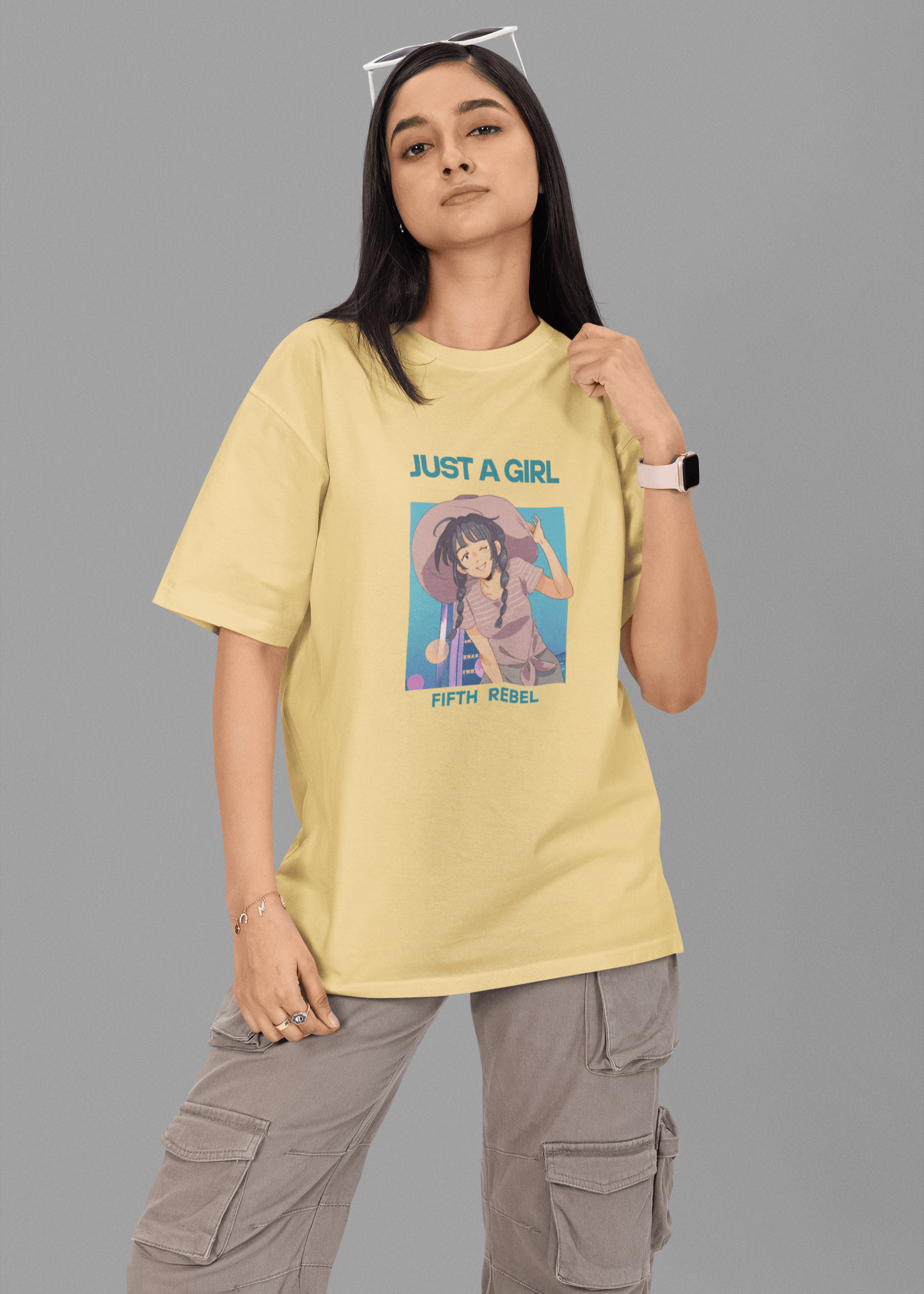 Just a Girl Overized Tshirt - Fifth Rebel