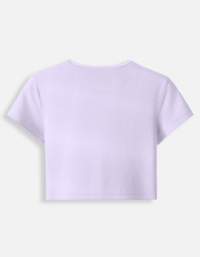 Imperfect Iconic statement quote printed on cropped baby tee