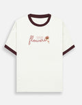 I'm Not Sad I Just Need Flowers quote printed on retro unisex ringer t-shirt