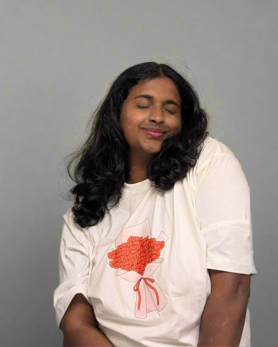 Rose Oversized T shirt for women