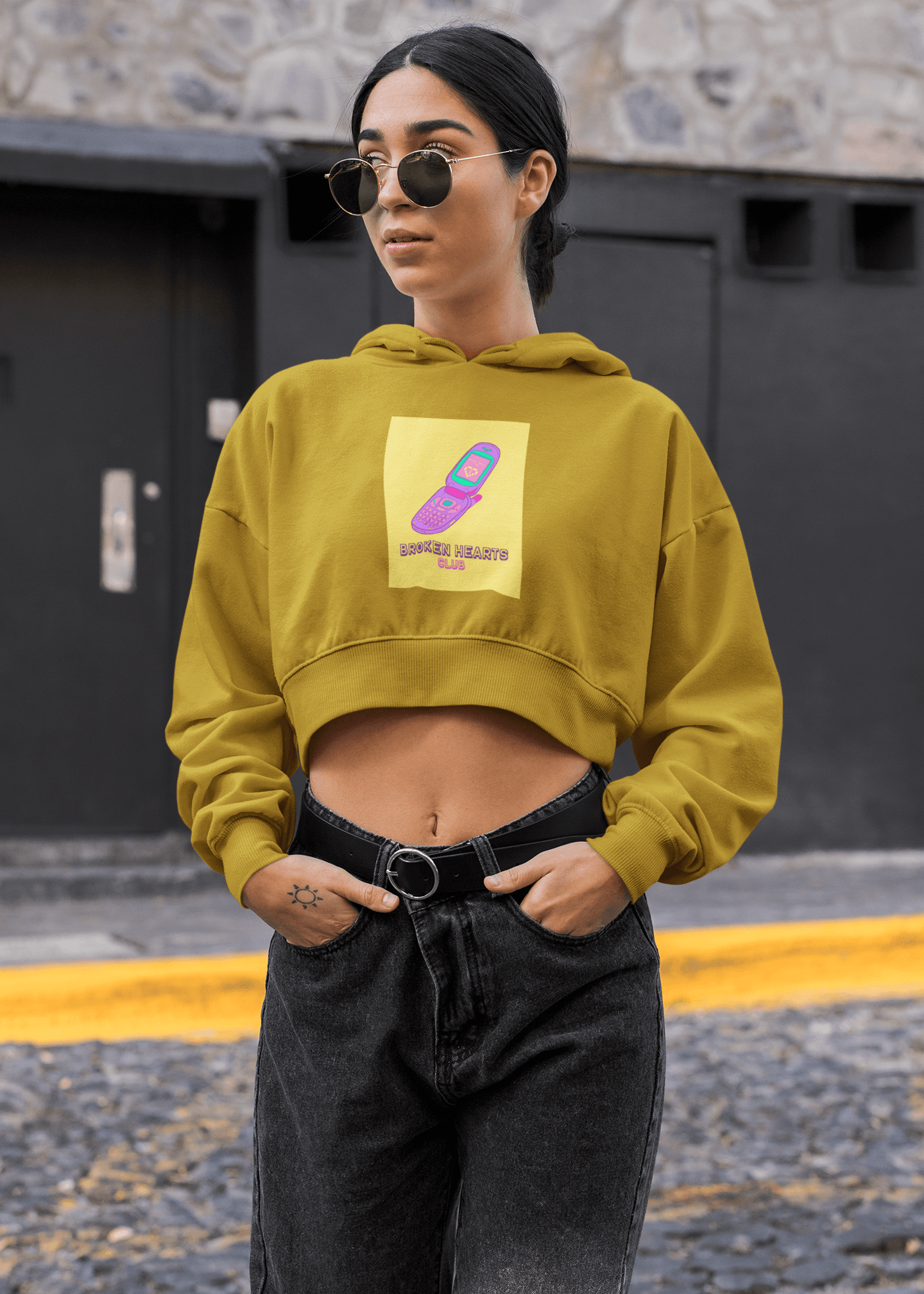 Love Hurts, Style Heals Crop Hoodie – Broken Hearts Club - Fifth Rebel