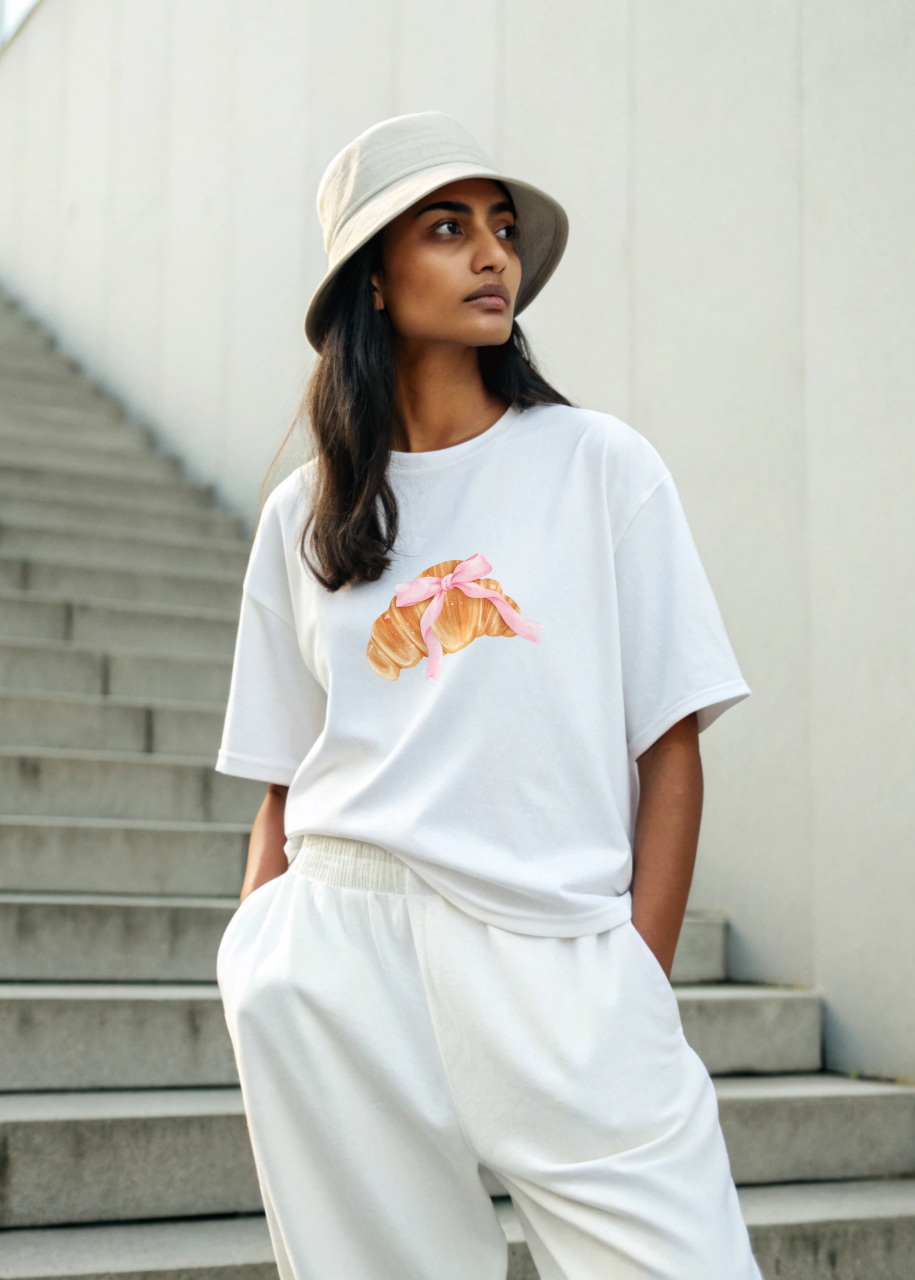 Coquette Croissant Oversized T-Shirt