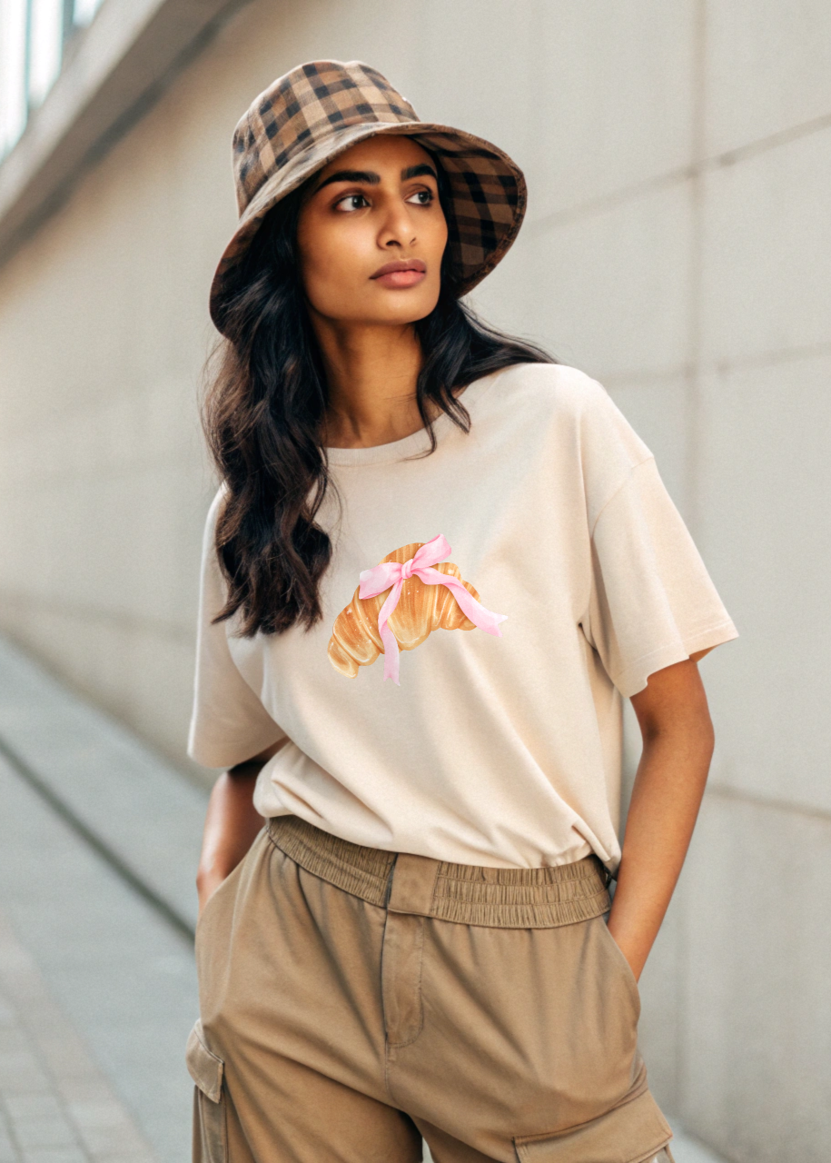 Coquette Croissant Oversized T-Shirt
