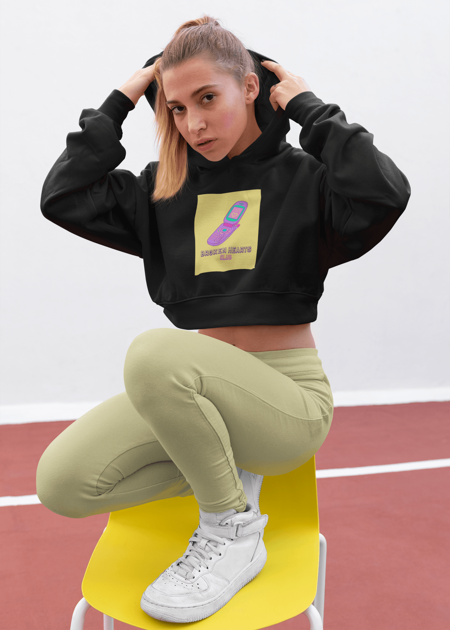 Love Hurts, Style Heals Crop Hoodie – Broken Hearts Club - Fifth Rebel