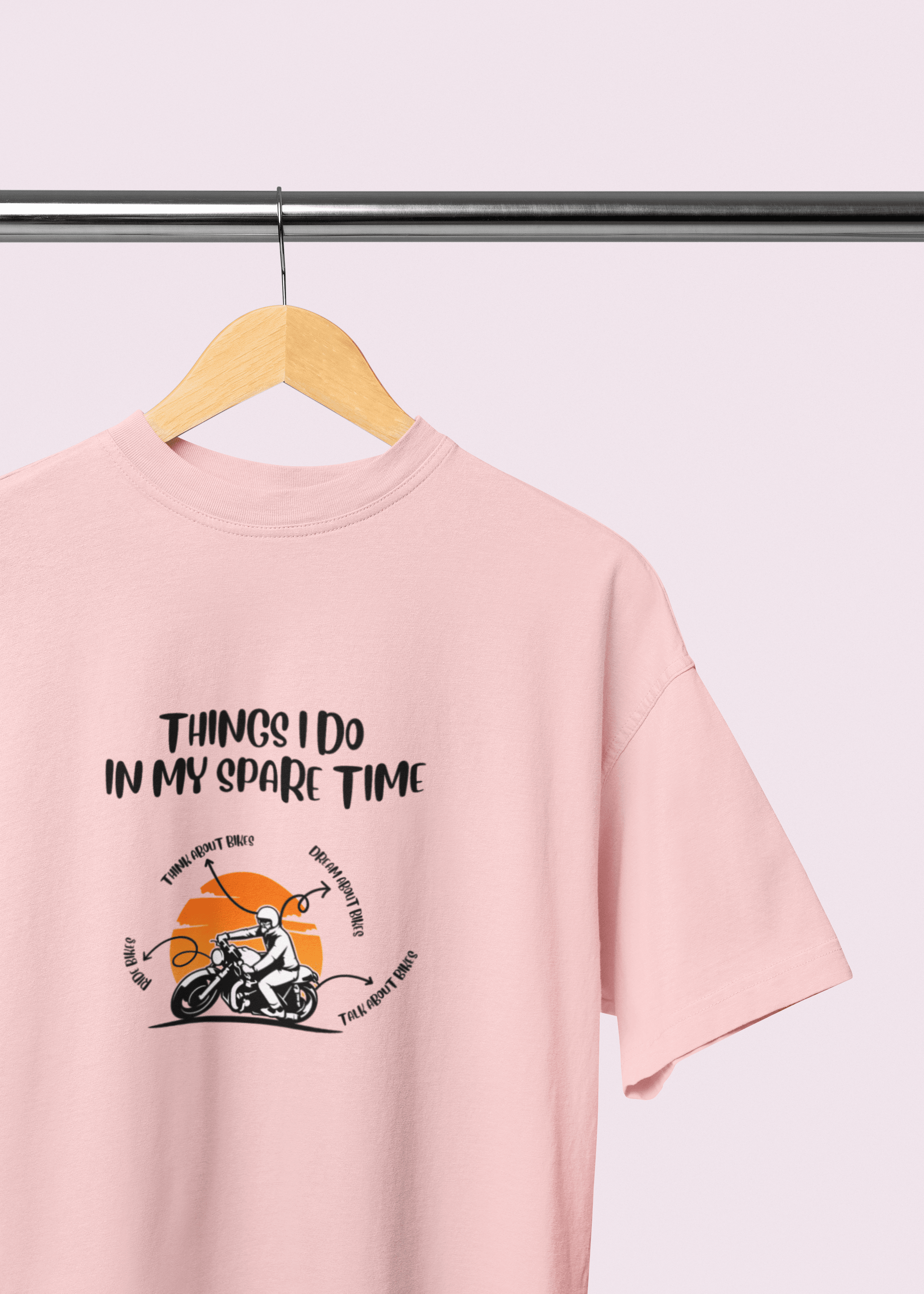 Hobbies on the Road – Unisex Oversized Tee for Bikers - Fifth Rebel