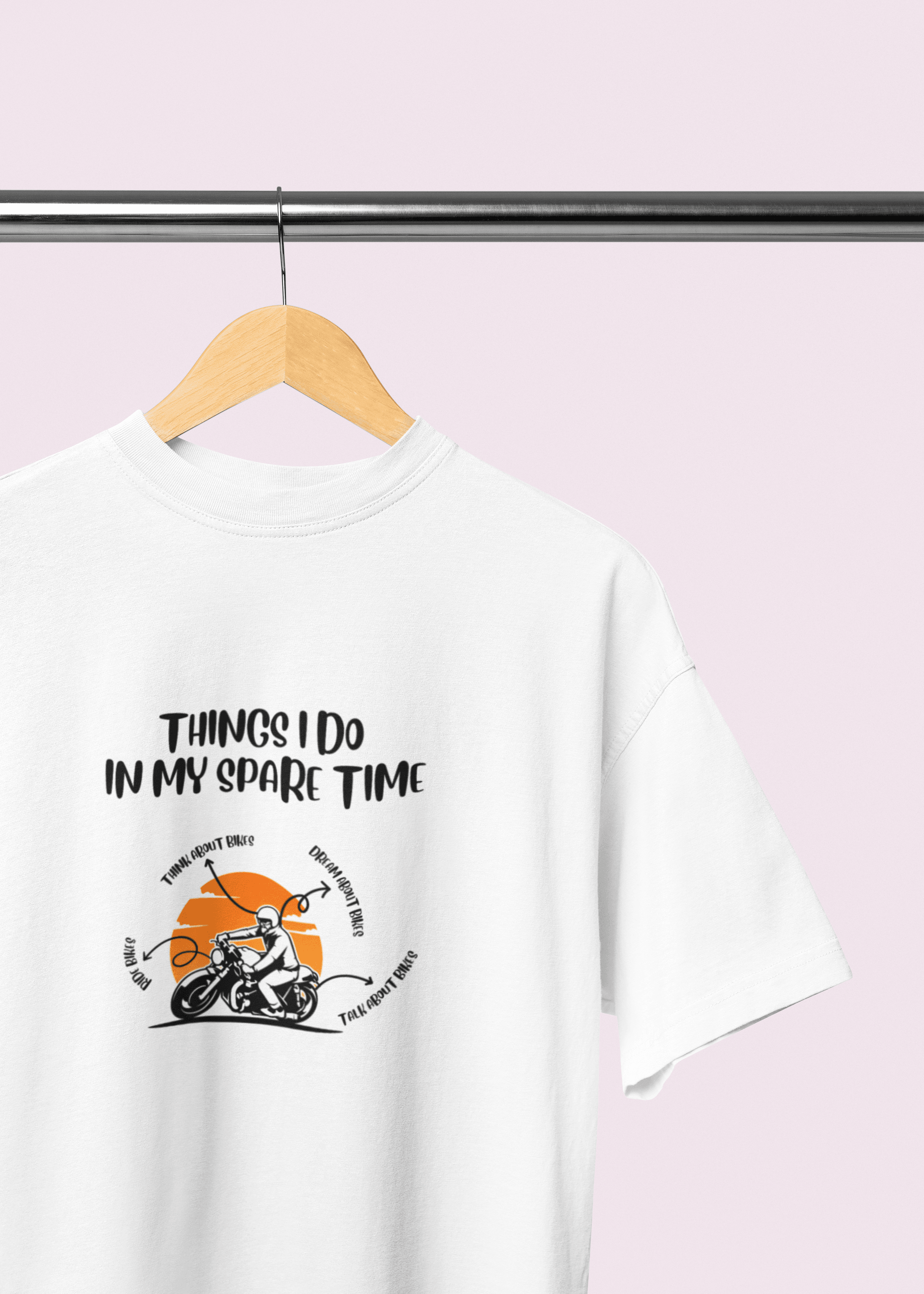 Hobbies on the Road – Unisex Oversized Tee for Bikers - Fifth Rebel