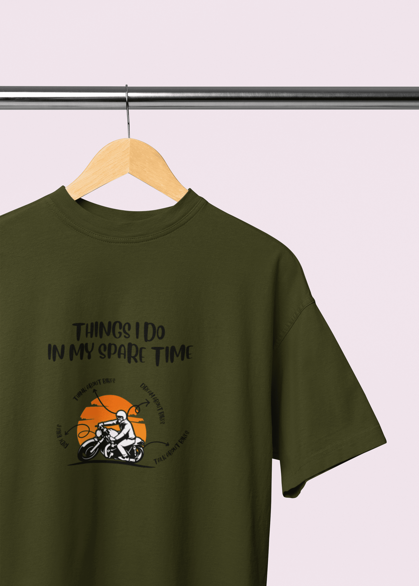 Hobbies on the Road – Unisex Oversized Tee for Bikers - Fifth Rebel