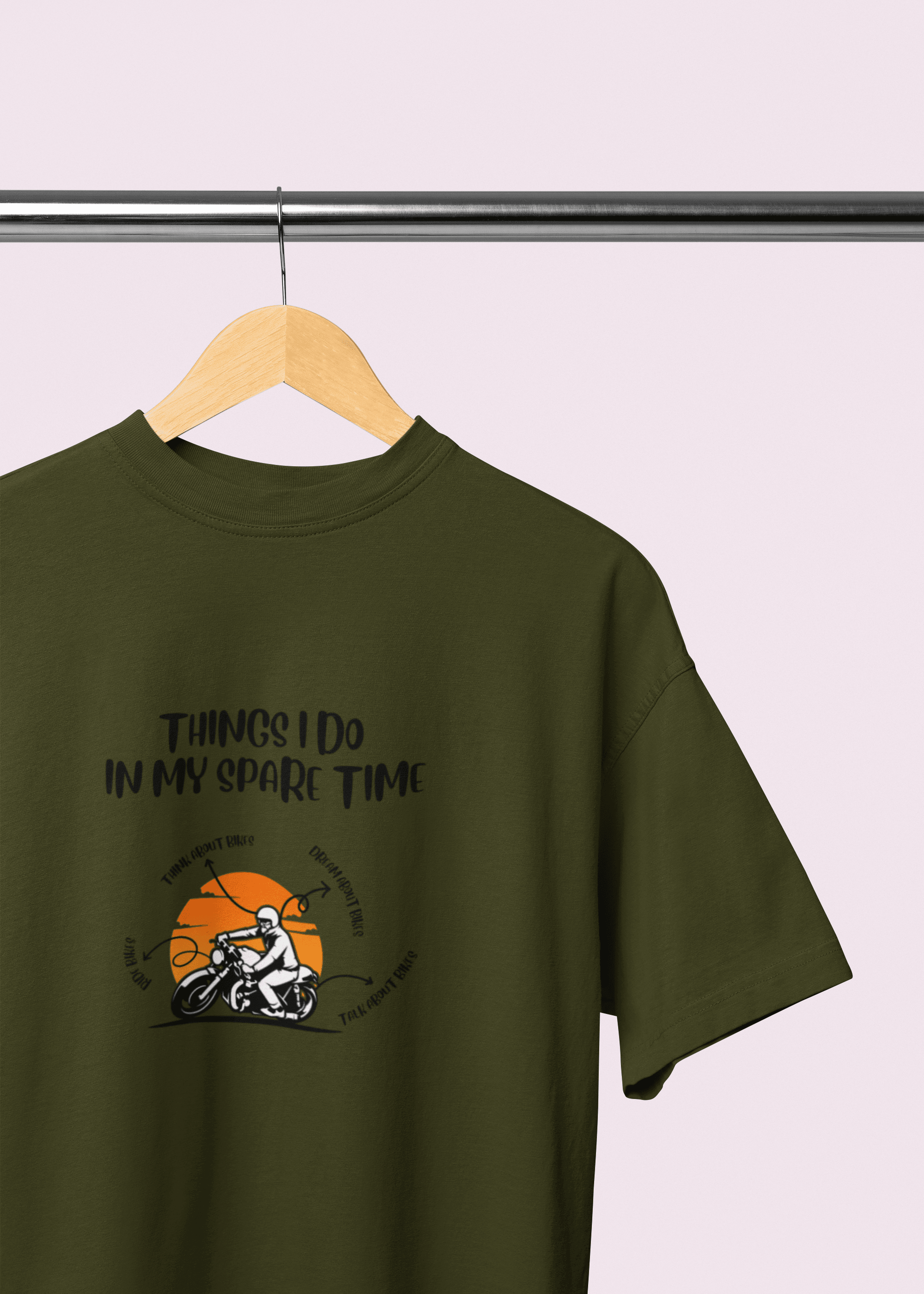 Hobbies on the Road – Unisex Oversized Tee for Bikers - Fifth Rebel