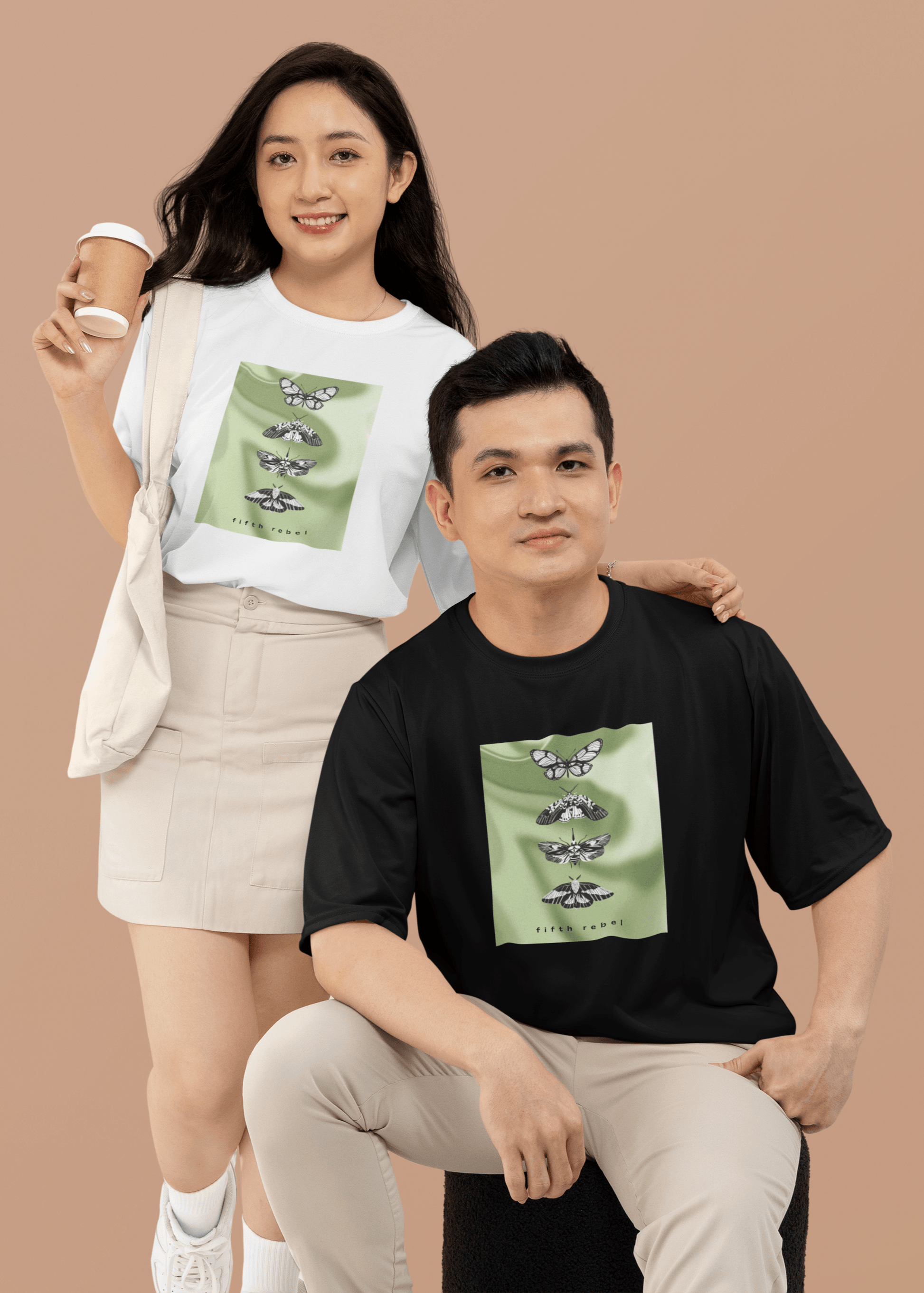 Wings of Color – Butterfly Unisex Oversized Tee - Fifth Rebel